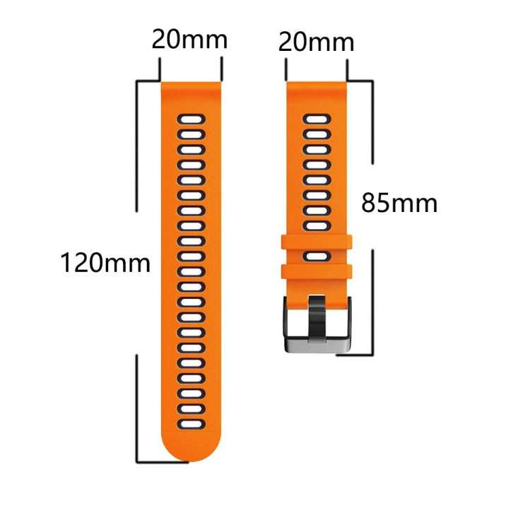 20mm Mixed-color Silicone Strap, For Garmin Venu sq, For Garmin Forerunner 645 Music