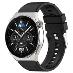 Protruding Head Silver Buckle Silicone Watch Band, For Huawei Watch GT 3 Pro 46mm 22mm, For Huawei Watch GT 3 Pro 43mm 20mm
