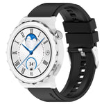 Protruding Head Silver Buckle Silicone Watch Band, For Huawei Watch GT 3 Pro 46mm 22mm, For Huawei Watch GT 3 Pro 43mm 20mm