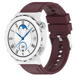 Protruding Head Silver Buckle Silicone Watch Band, For Huawei Watch GT 3 Pro 46mm 22mm, For Huawei Watch GT 3 Pro 43mm 20mm