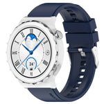 Protruding Head Silver Buckle Silicone Watch Band, For Huawei Watch GT 3 Pro 46mm 22mm, For Huawei Watch GT 3 Pro 43mm 20mm
