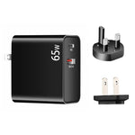محول شحن لابتوب USB-C / Type-C + QC3.0 بقوة 65 واط + كابل بيانات USB-C / Type-C إلى MagSafe 2 / رأس T بطول 1.8 متر، قابس المملكة المتحدة / قابس الولايات المتحدة، كابل MagSafe 2 / T، قابس المملكة المتحدة / قابس الولايات المتحدة