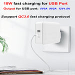 محول شحن لابتوب USB-C / Type-C + QC3.0 بقوة 65 واط + كابل بيانات USB-C / Type-C إلى MagSafe 2 / رأس T بطول 1.8 متر، قابس المملكة المتحدة / قابس الولايات المتحدة، كابل MagSafe 2 / T، قابس المملكة المتحدة / قابس الولايات المتحدة