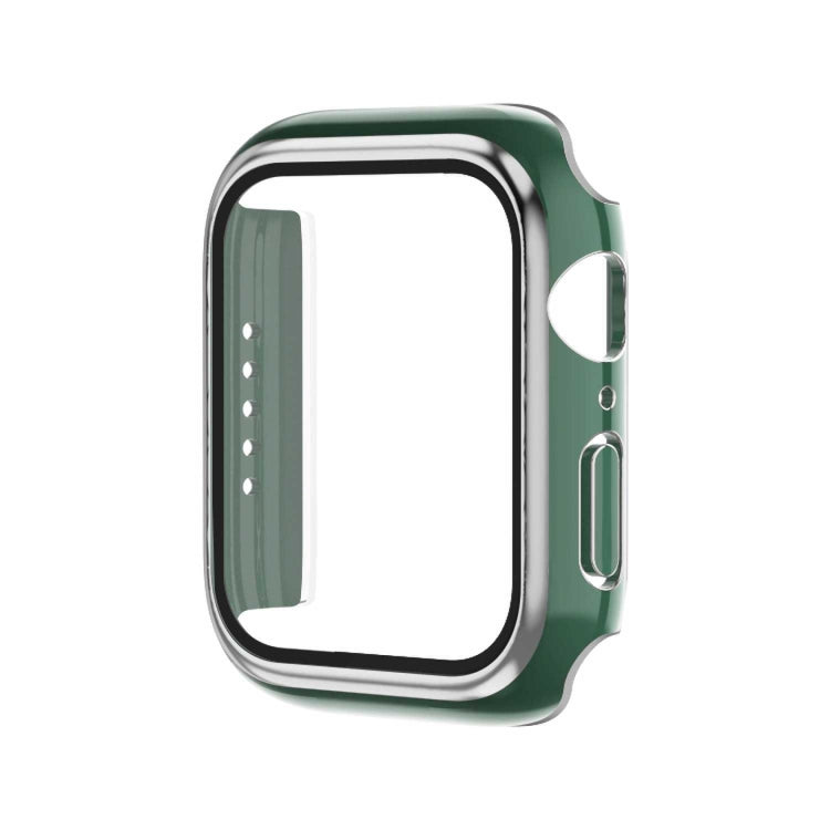Electroplating Two-color PC+Tempered Film Watch Case, For Apple Watch Series 9 / 8 / 7 45mm, For Apple Watch Series 6/5/4/SE 44mm