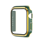 Electroplating Two-color PC+Tempered Film Watch Case, For Apple Watch Series 9 / 8 / 7 45mm, For Apple Watch Series 6/5/4/SE 44mm