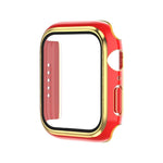 Electroplating Two-color PC+Tempered Film Watch Case, For Apple Watch Series 9 / 8 / 7 45mm, For Apple Watch Series 6/5/4/SE 44mm