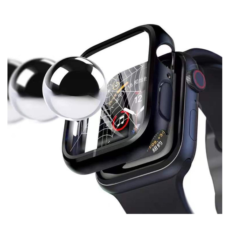Electroplating Two-color PC+Tempered Film Watch Case, For Apple Watch Series 9 / 8 / 7 45mm, For Apple Watch Series 6/5/4/SE 44mm