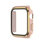 Electroplating Two-color PC+Tempered Film Watch Case, For Apple Watch Series 9 / 8 / 7 45mm, For Apple Watch Series 6/5/4/SE 44mm
