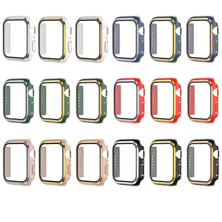 Electroplating Two-color PC+Tempered Film Watch Case, For Apple Watch Series 3/2/1 42mm, For Apple Watch Series 9 / 8 / 7 41mm