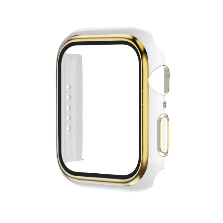 Electroplating Two-color PC+Tempered Film Watch Case, For Apple Watch Series 6/5/4/SE 40mm, For Apple Watch Series 3/2/1 38mm
