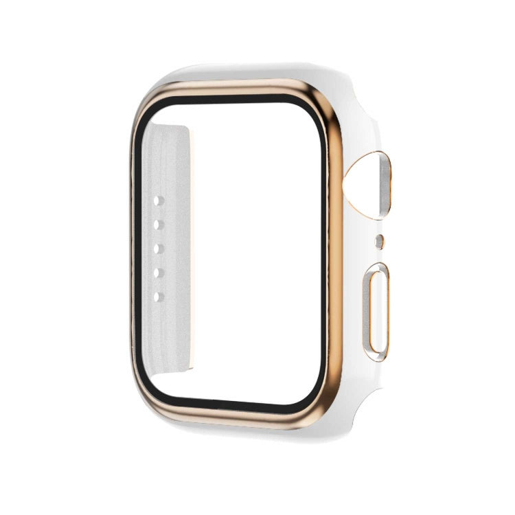 Electroplating Two-color PC+Tempered Film Watch Case, For Apple Watch Series 6/5/4/SE 40mm, For Apple Watch Series 3/2/1 38mm