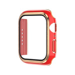 Electroplating Two-color PC+Tempered Film Watch Case, For Apple Watch Series 6/5/4/SE 40mm, For Apple Watch Series 3/2/1 38mm