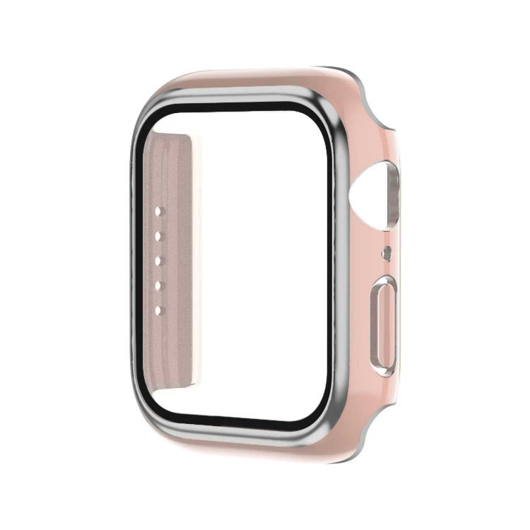 Electroplating Two-color PC+Tempered Film Watch Case, For Apple Watch Series 6/5/4/SE 40mm, For Apple Watch Series 3/2/1 38mm
