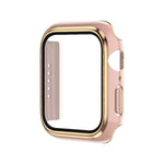 Electroplating Two-color PC+Tempered Film Watch Case, For Apple Watch Series 6/5/4/SE 40mm, For Apple Watch Series 3/2/1 38mm
