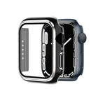 Electroplating Two-color PC+Tempered Film Watch Case, For Apple Watch Series 6/5/4/SE 40mm, For Apple Watch Series 3/2/1 38mm