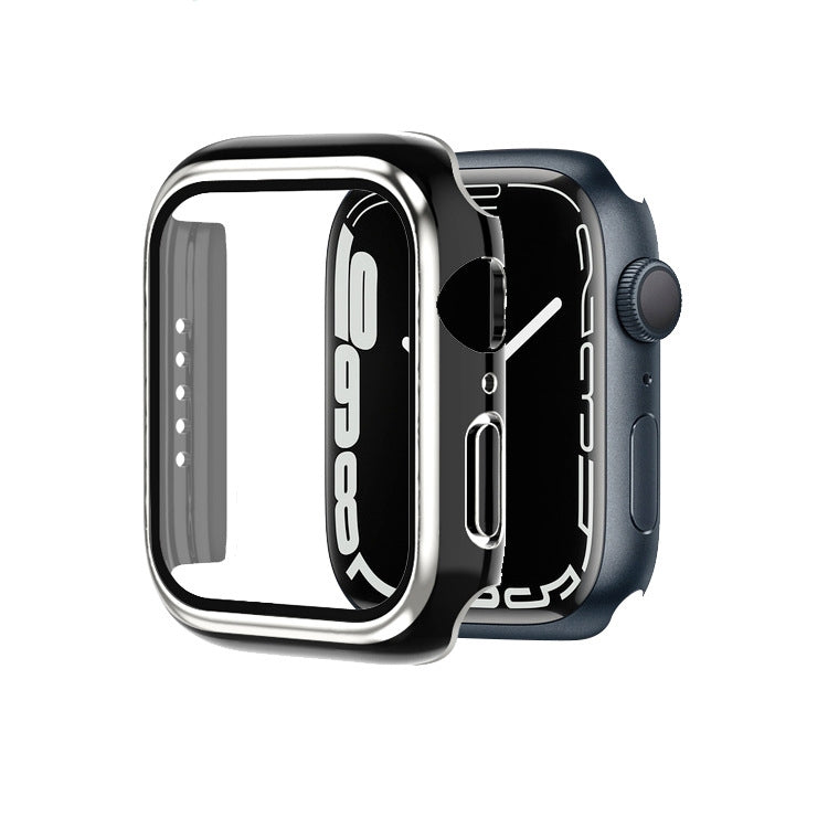 Electroplating Two-color PC+Tempered Film Watch Case, For Apple Watch Series 6/5/4/SE 40mm, For Apple Watch Series 3/2/1 38mm