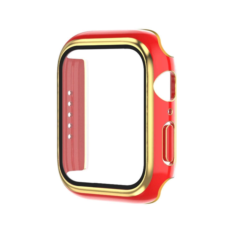 Electroplating Two-color PC+Tempered Film Watch Case, For Apple Watch Series 6/5/4/SE 40mm, For Apple Watch Series 3/2/1 38mm