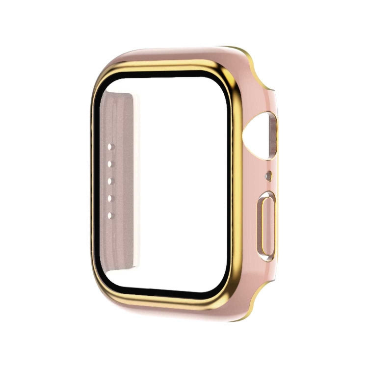 Electroplating Two-color PC+Tempered Film Watch Case, For Apple Watch Series 6/5/4/SE 40mm, For Apple Watch Series 3/2/1 38mm