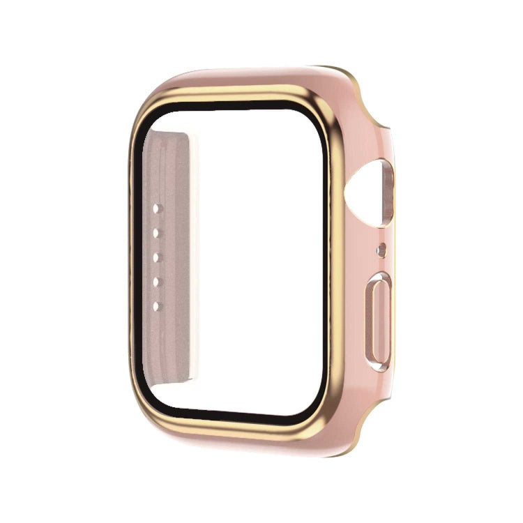 Electroplating Two-color PC+Tempered Film Watch Case, For Apple Watch Series 6/5/4/SE 40mm, For Apple Watch Series 3/2/1 38mm