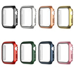 Electroplating Monochrome PC+Tempered Film Watch Case, For Apple Watch Series 9 / 8 / 7 45mm, For Apple Watch Series 8 / 7 45mm, For Apple Watch Series 6/5/4/SE 44mm, For Apple Watch Series 3/2/1 42mm, For Apple Watch Series 9 / 8 / 7 41mm             ...
