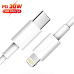 كابل شحن سريع ومزامنة بيانات PD30W USB-C / Type-C إلى 8 Pin لسلسلة iPhone، 1م، 1.5م، 2م