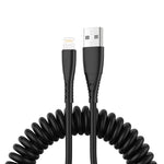 1.5m Spring Telescopic Mobile Phone Fast Charging Data Cable, USB to 8 Pin, USB to Type-C, USB to Micro USB