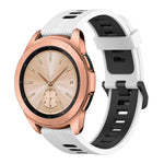 20mm Vertical Pattern Two-Color Silicone Watch Band, For Samsung Galaxy watch 42mm, For Samsung Gear Sport, For Samsung Gear S2 Classic