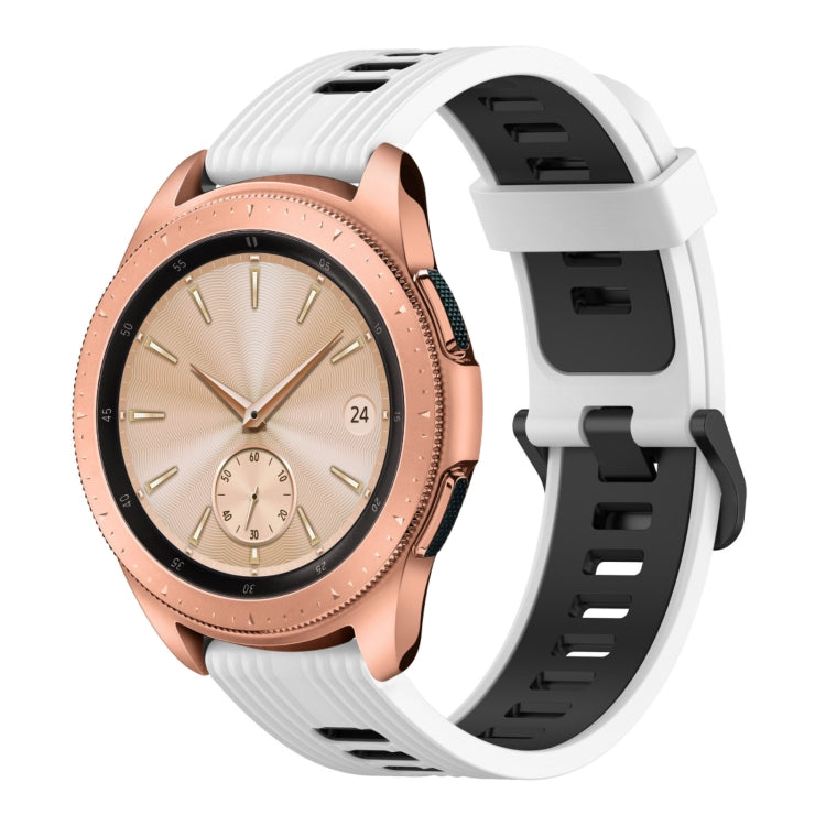 20mm Vertical Pattern Two-Color Silicone Watch Band, For Samsung Galaxy watch 42mm, For Samsung Gear Sport, For Samsung Gear S2 Classic