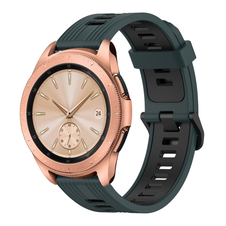 20mm Vertical Pattern Two-Color Silicone Watch Band, For Samsung Galaxy watch 42mm, For Samsung Gear Sport, For Samsung Gear S2 Classic