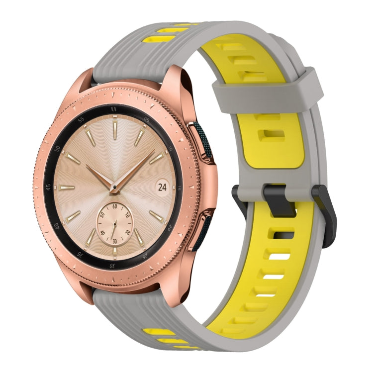 20mm Vertical Pattern Two-Color Silicone Watch Band, For Samsung Galaxy watch 42mm, For Samsung Gear Sport, For Samsung Gear S2 Classic