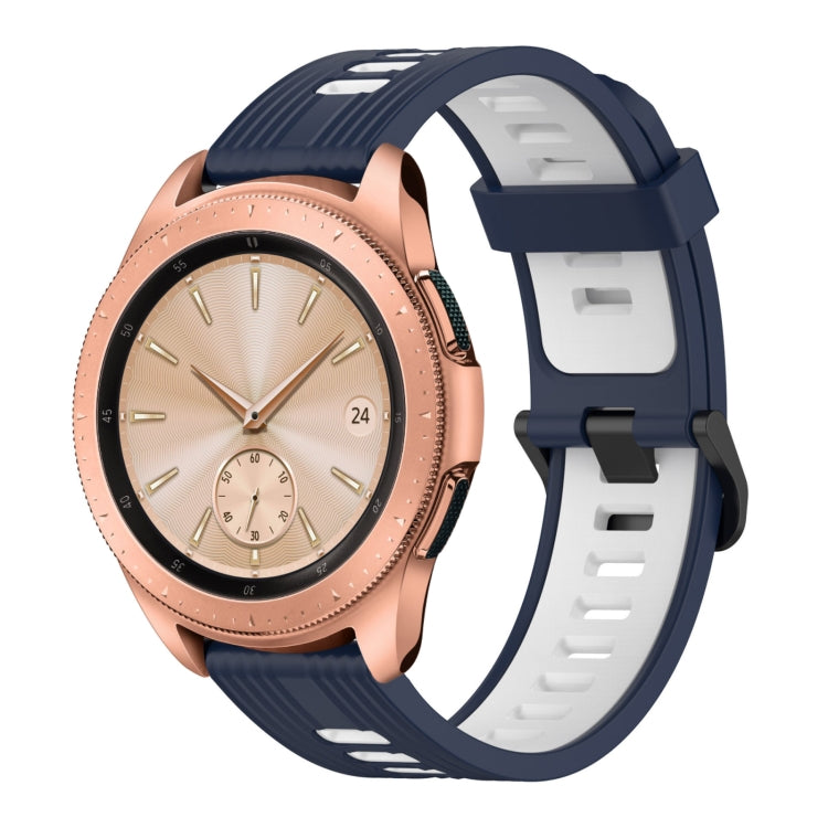 20mm Vertical Pattern Two-Color Silicone Watch Band, For Samsung Galaxy watch 42mm, For Samsung Gear Sport, For Samsung Gear S2 Classic