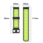 20mm Vertical Pattern Two-Color Silicone Watch Band, For Samsung Galaxy watch 42mm, For Samsung Gear Sport, For Samsung Gear S2 Classic