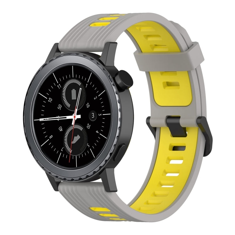 20mm Vertical Pattern Two-Color Silicone Watch Band, For Samsung Galaxy watch 42mm, For Samsung Gear Sport, For Samsung Gear S2 Classic