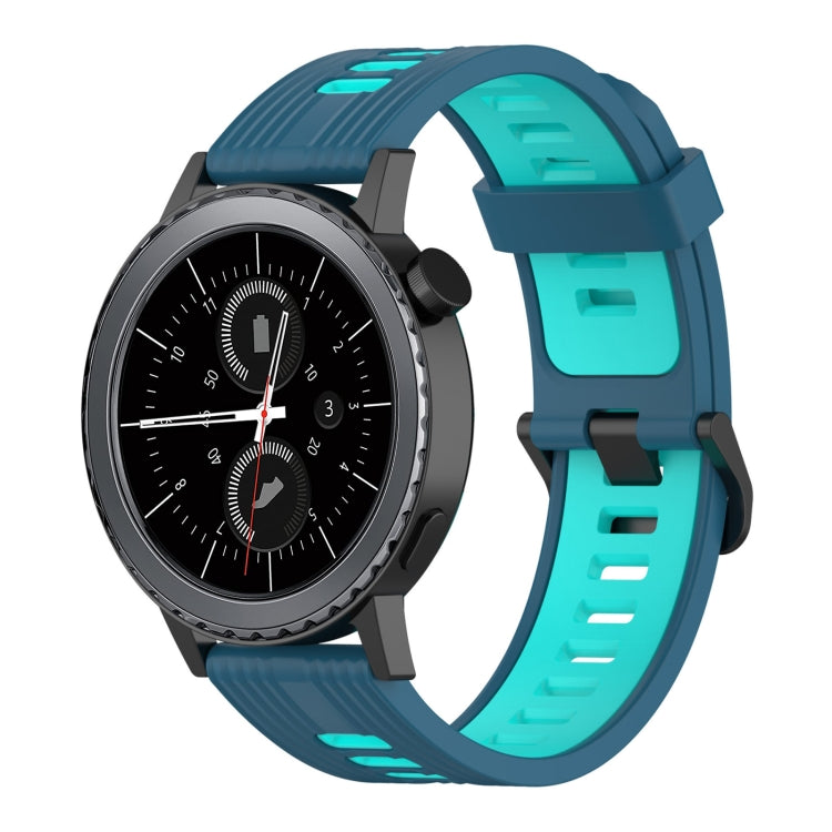 20mm Vertical Pattern Two-Color Silicone Watch Band, For Samsung Galaxy watch 42mm, For Samsung Gear Sport, For Samsung Gear S2 Classic