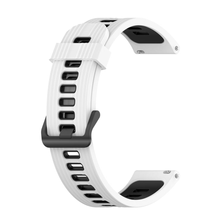 20mm Vertical Pattern Two-Color Silicone Watch Band, For Garmin Forerunner 245 Music, For Garmin Vivoactive 3 Music