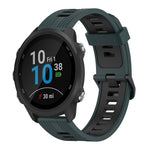 20mm Vertical Pattern Two-Color Silicone Watch Band, For Garmin Forerunner 245 Music, For Garmin Vivoactive 3 Music