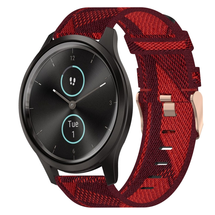 20mm Nylon Woven Watch Band, For Garmin Venu SQ, For Garmin Vivomove 3, For Garminmove 3, For Garmin VivoMove Luxe, For Garminmove Luxe, For Garmin VivoMove Style
