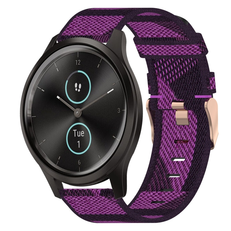 20mm Nylon Woven Watch Band, For Garmin Venu SQ, For Garmin Vivomove 3, For Garminmove 3, For Garmin VivoMove Luxe, For Garminmove Luxe, For Garmin VivoMove Style
