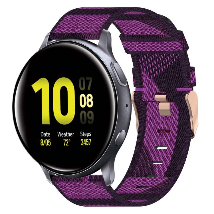 20mm Nylon Woven Watch Band, For Samsung Galaxy Watch 4 40mm, For Samsung Galaxy Watch 4 44mm, For Samsung  Galaxy Watch 4 Classic 42mm, For Samsung  Galaxy Watch 4 Classic 46mm, For Samsung Galaxy Watch 3 41mm, For Samsung Galaxy Watch Active 2 40mm
