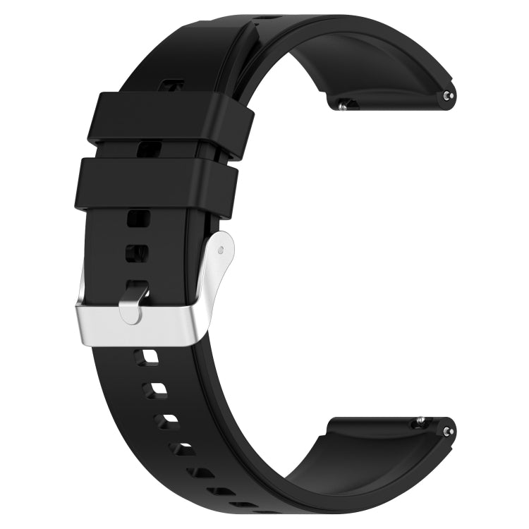 Protruding Head Silicone Strap Silver Buckle, For Huawei Watch GT2 42mm / Watch 2 20mm, For Honor Magic Watch 2 42mm 20mm