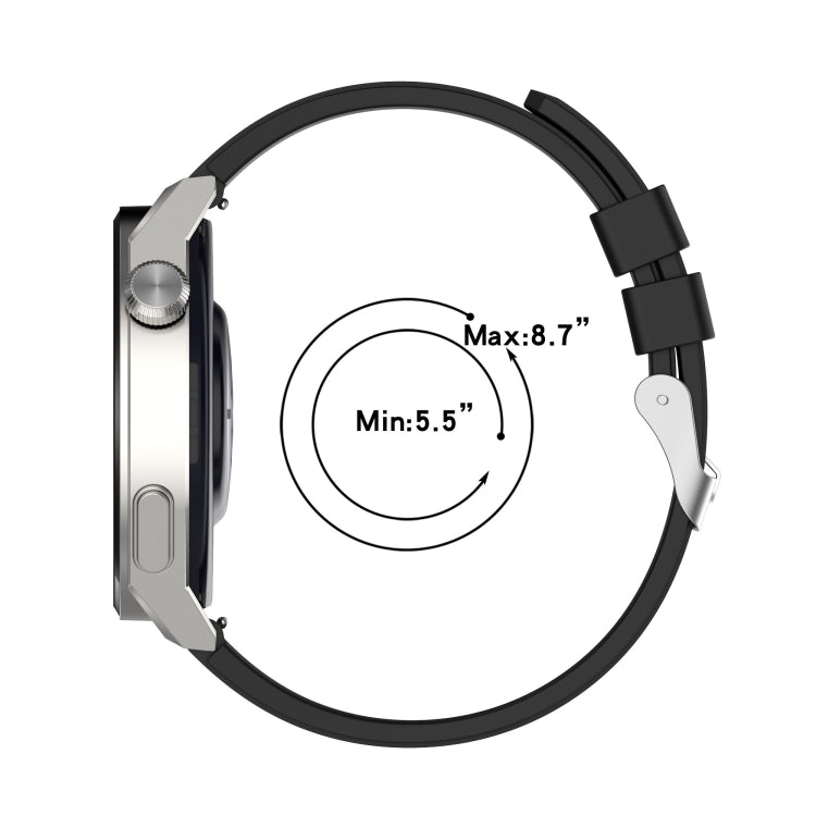 Protruding Head Silicone Strap Silver Buckle, For Huawei Watch GT2 42mm / Watch 2 20mm, For Honor Magic Watch 2 42mm 20mm