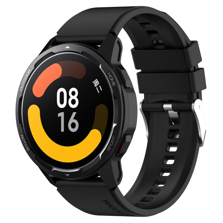 Protruding Head Silicone Strap Silver Buckle, For Samsung Galaxy Watch Active2 40mm/44mm 20mm, For Samsung Galaxy Watch Active 40mm 20mm, For Samsung Galaxy Watch 42mm 20mm, For Samsung Galaxy Gear Sport/S2 Classic 20mm