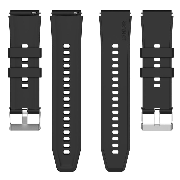 Protruding Head Silicone Strap Silver Buckle, For Samsung Galaxy Watch Active2 40mm/44mm 20mm, For Samsung Galaxy Watch Active 40mm 20mm, For Samsung Galaxy Watch 42mm 20mm, For Samsung Galaxy Gear Sport/S2 Classic 20mm