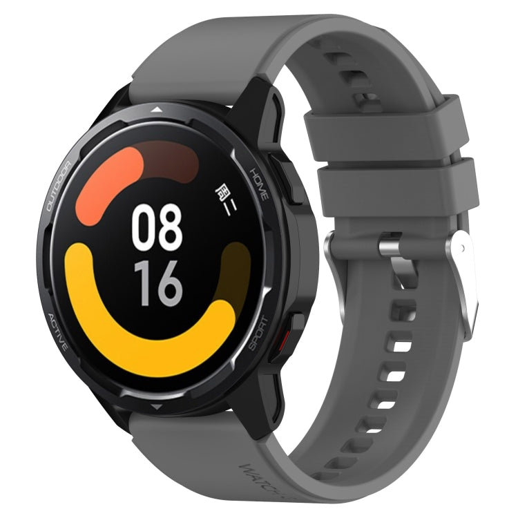 Protruding Head Silicone Strap Silver Buckle, For Samsung Galaxy Watch Active2 40mm/44mm 20mm, For Samsung Galaxy Watch Active 40mm 20mm, For Samsung Galaxy Watch 42mm 20mm, For Samsung Galaxy Gear Sport/S2 Classic 20mm