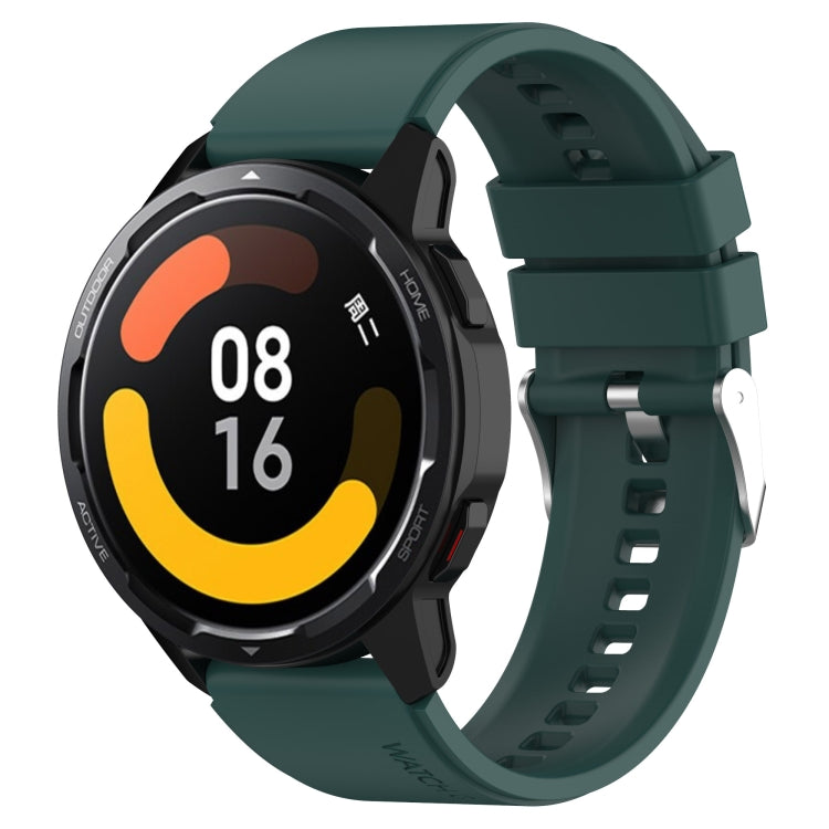 Protruding Head Silicone Strap Silver Buckle, For Samsung Galaxy Watch Active2 40mm/44mm 20mm, For Samsung Galaxy Watch Active 40mm 20mm, For Samsung Galaxy Watch 42mm 20mm, For Samsung Galaxy Gear Sport/S2 Classic 20mm