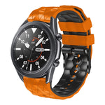 22mm Football Pattern Two-Color Silicone Strap, For Samsung Galaxy Watch3 45mm, For Samsung Galaxy Watch 46mm, For Samsung Gear S3 Classic, For Samsung Gear S3 Frontier