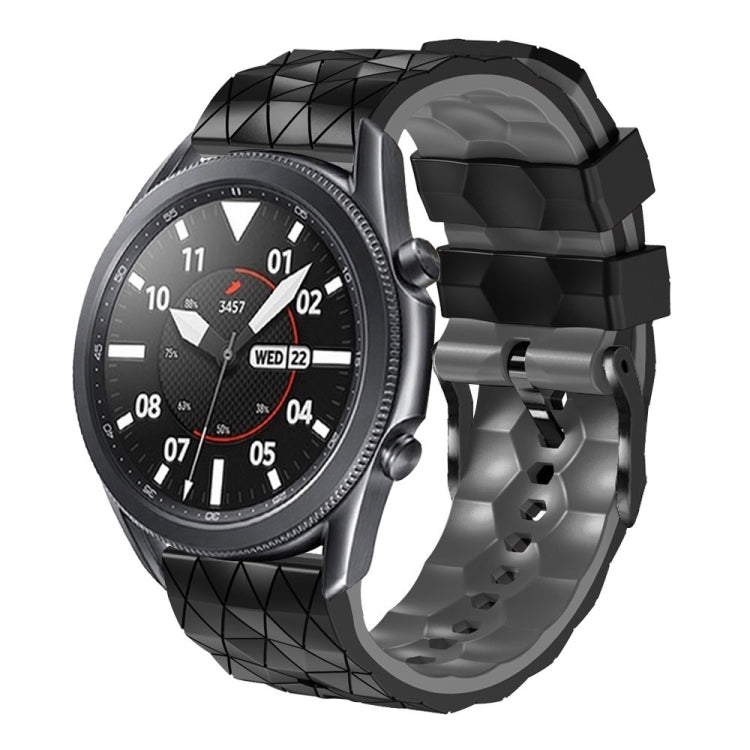 22mm Football Pattern Two-Color Silicone Strap, For Samsung Galaxy Watch3 45mm, For Samsung Galaxy Watch 46mm, For Samsung Gear S3 Classic, For Samsung Gear S3 Frontier