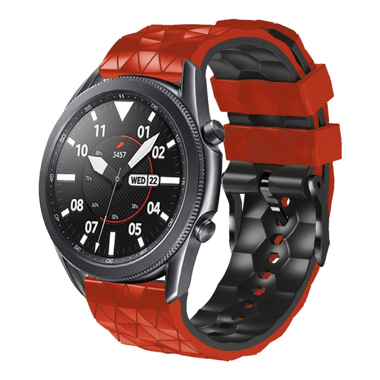 22mm Football Pattern Two-Color Silicone Strap, For Samsung Galaxy Watch3 45mm, For Samsung Galaxy Watch 46mm, For Samsung Gear S3 Classic, For Samsung Gear S3 Frontier