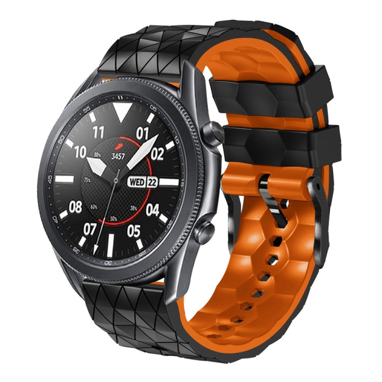 22mm Football Pattern Two-Color Silicone Strap, For Samsung Galaxy Watch3 45mm, For Samsung Galaxy Watch 46mm, For Samsung Gear S3 Classic, For Samsung Gear S3 Frontier