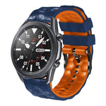 22mm Football Pattern Two-Color Silicone Strap, For Samsung Galaxy Watch3 45mm, For Samsung Galaxy Watch 46mm, For Samsung Gear S3 Classic, For Samsung Gear S3 Frontier
